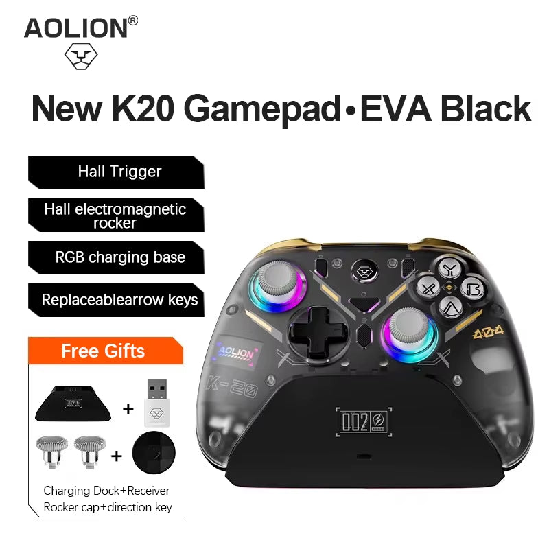 Aolion K10 for Switch 2 Gaming Controller with Charging Dock RGB Wireless Gamepad Hall Joystick Trigger for NS Switch/Pc/Phone