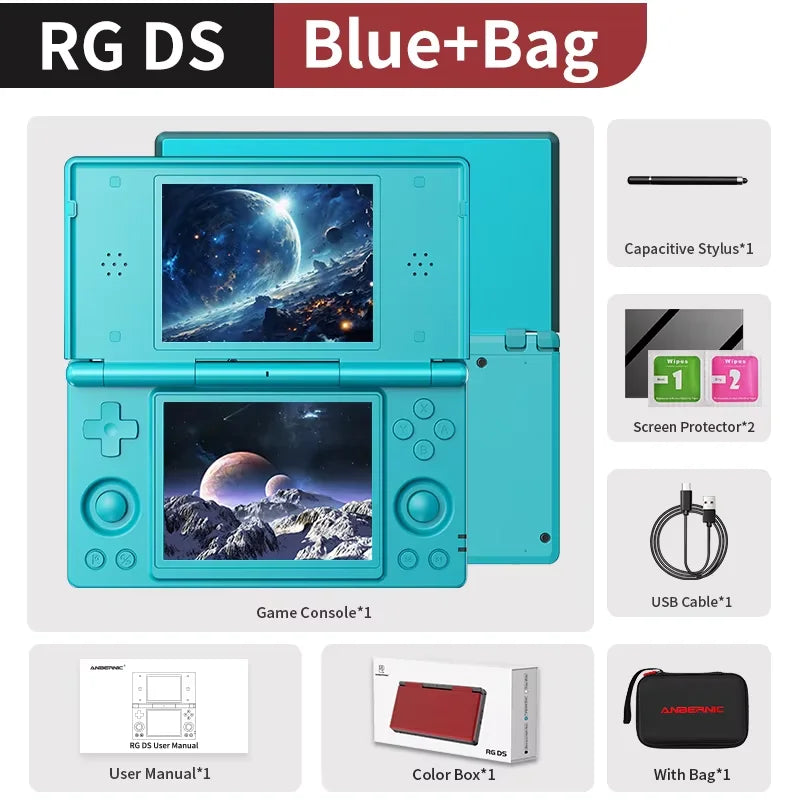 Anbernic RG DS Console de jeu vidéo rétro Android 14 4 pouces IPS double écran multi-touch lecteur de jeu à rabat RGDS pour cadeau de noël