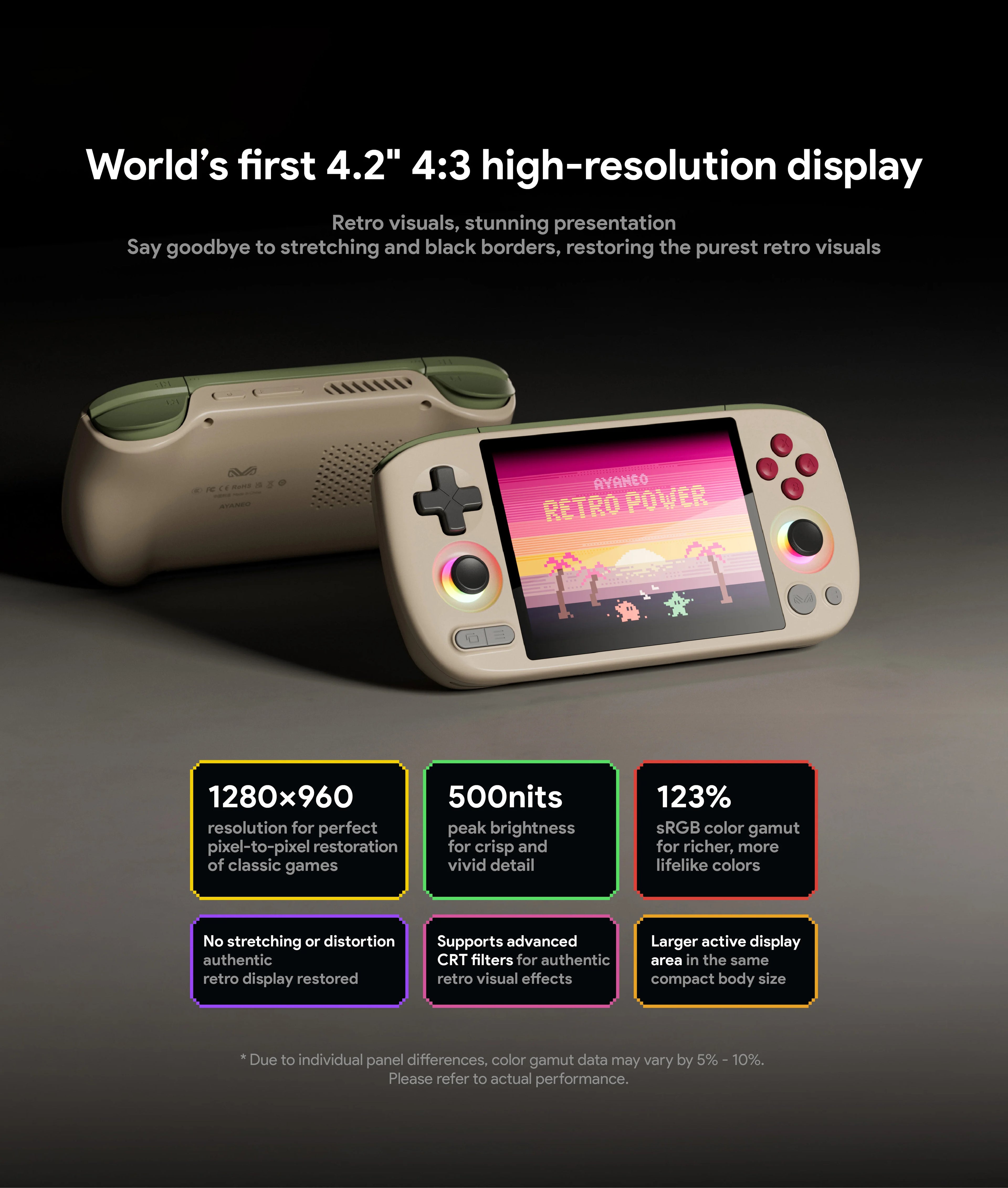 AYANEO Pocket AIR Mini Console de Jeu Rétro Portable avec Écran 4,2 pouces 4:3, Joysticks et Triggers Hall, MTK Helio G90T