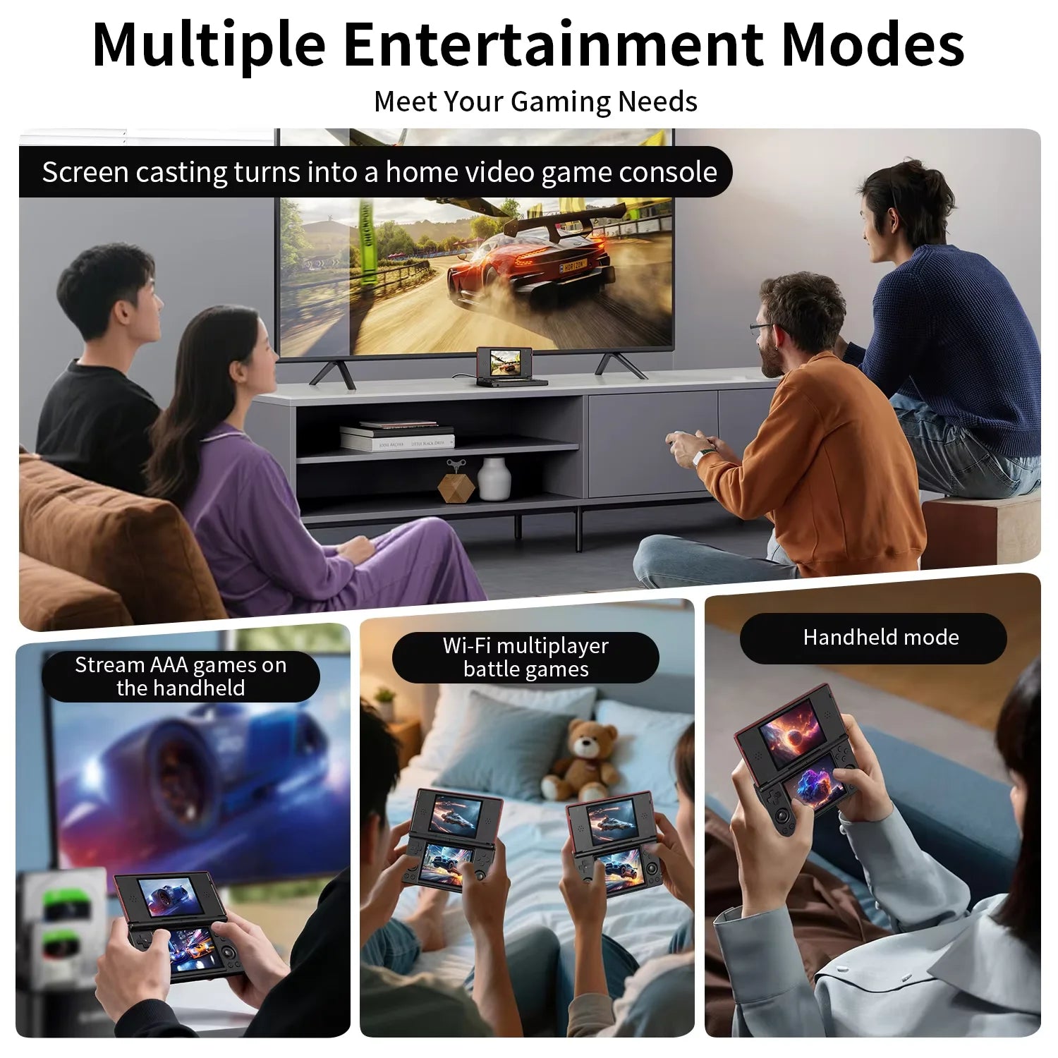 Anbernic RG DS Console de jeu vidéo rétro Android 14 4 pouces IPS double écran multi-touch lecteur de jeu à rabat RGDS pour cadeau de noël