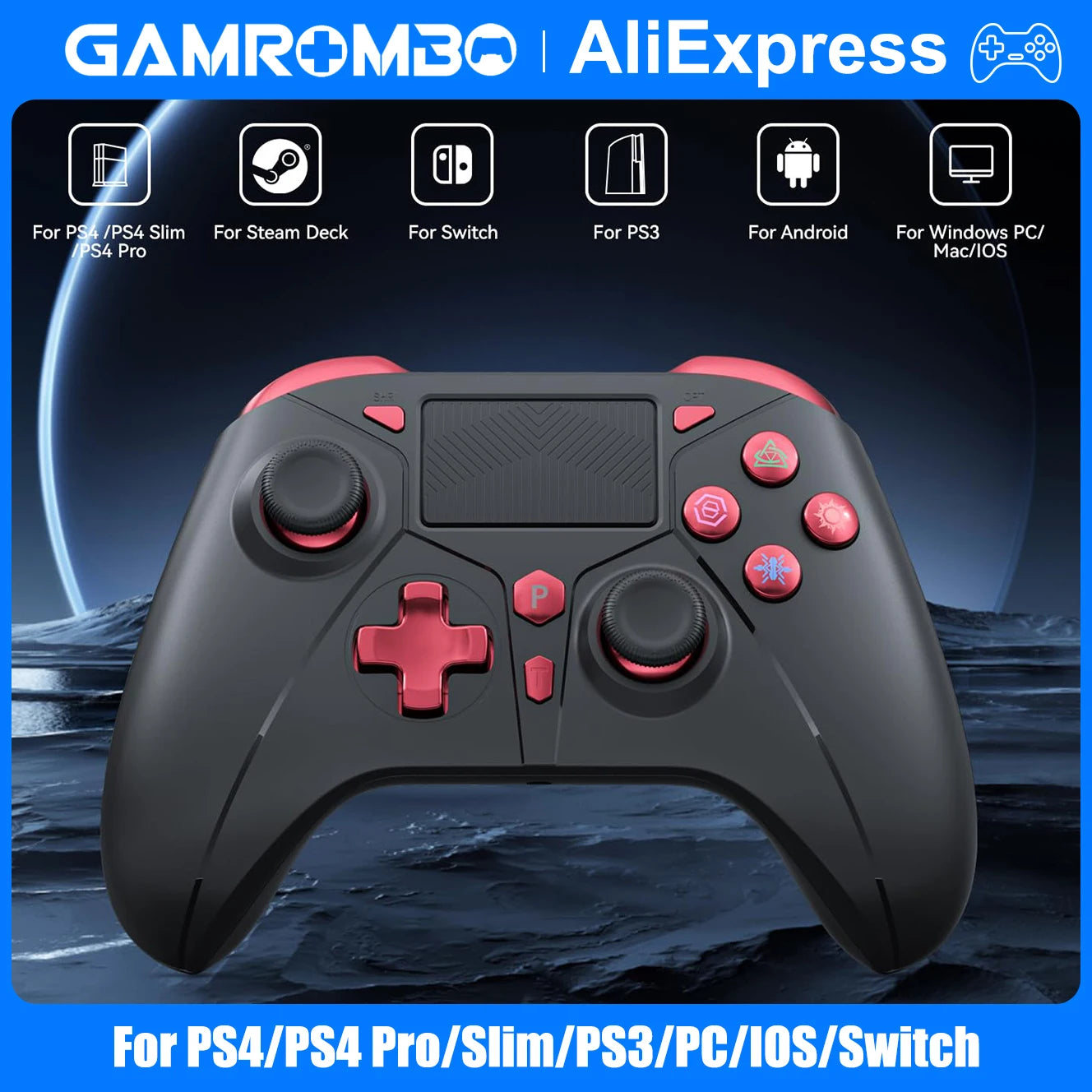 Contrôleur de jeu sans fil pour Playstation 4/PS4 Pro/Slim/PS3/PC/IOS/Console de commutation avec Turbo double Vibration gyroscope 6 axes prise Jack 3.5mm